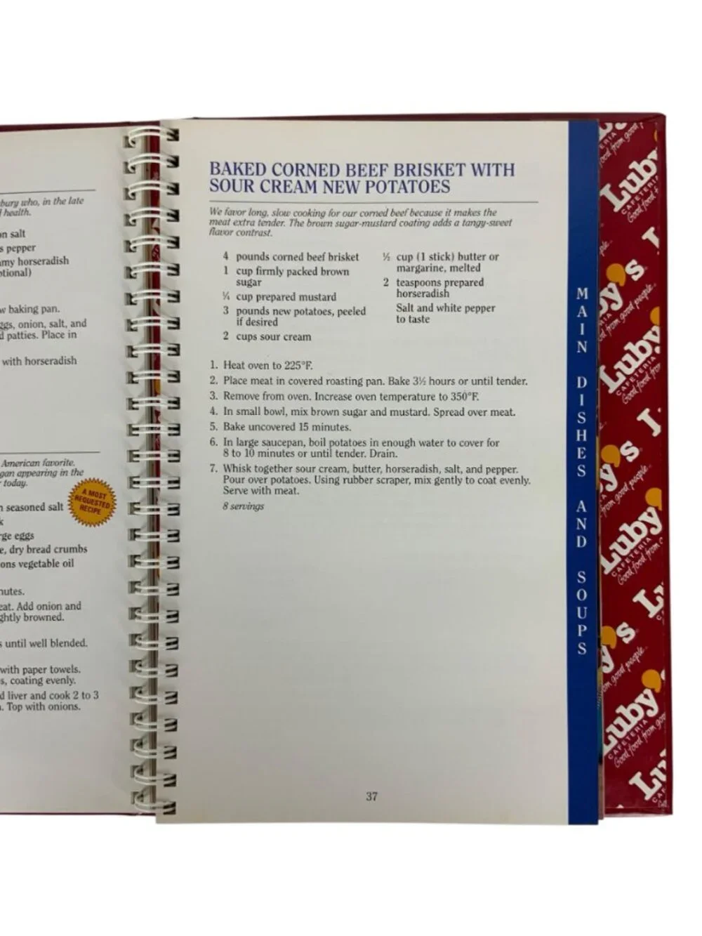 Lubys Cafeteria 50th Anniversary Recipe Collection Cookbook Spiral-Bound 1996